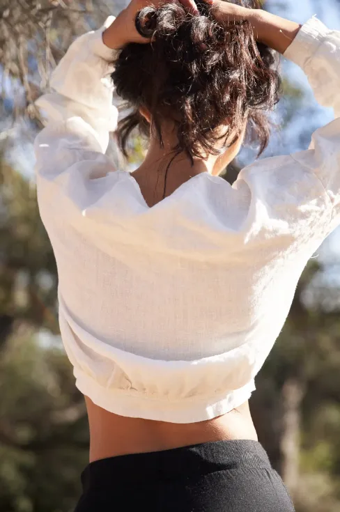 Linen Wrap Blouse