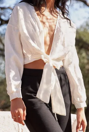 Linen Wrap Blouse