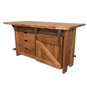 Live Edge Walnut Kitchen Island with Footrest