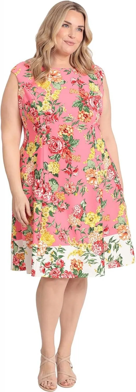 London Times Women's Perfect Versatile Scuba Crepe Fit & Flare Dress T6720M
