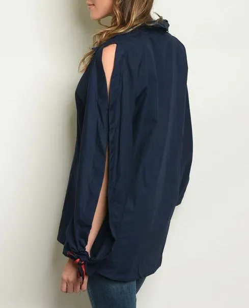 Long sleeve button down tunic shirt women