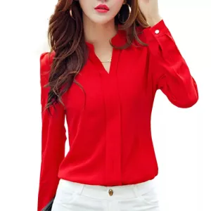 Long Sleeve Chiffon Blouse