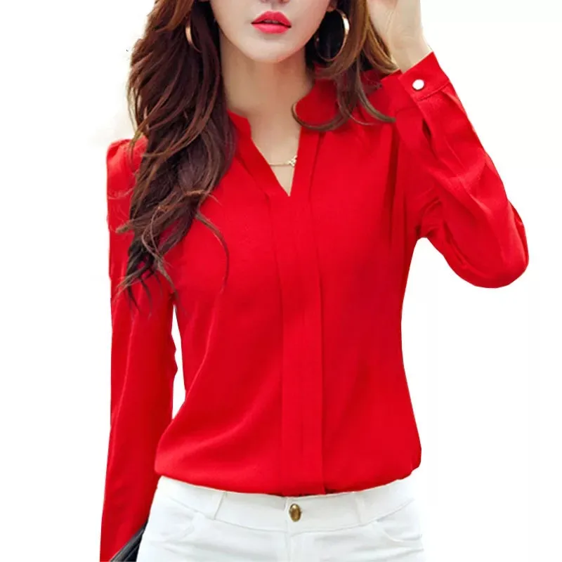 Long Sleeve Chiffon Blouse