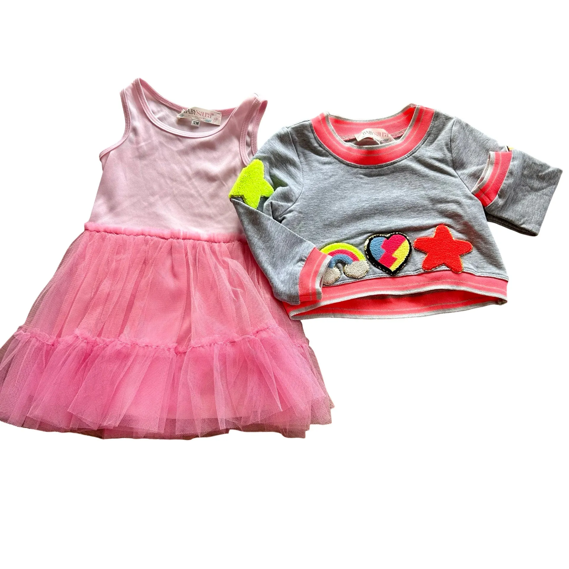Long Sleeve Mesh Dress W/ Neon Patches