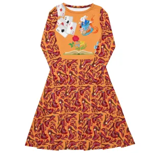 Long sleeve midi dress 'Down the rabbit hole'
