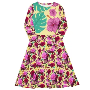 Long sleeve midi dress 'Jungle Flower'