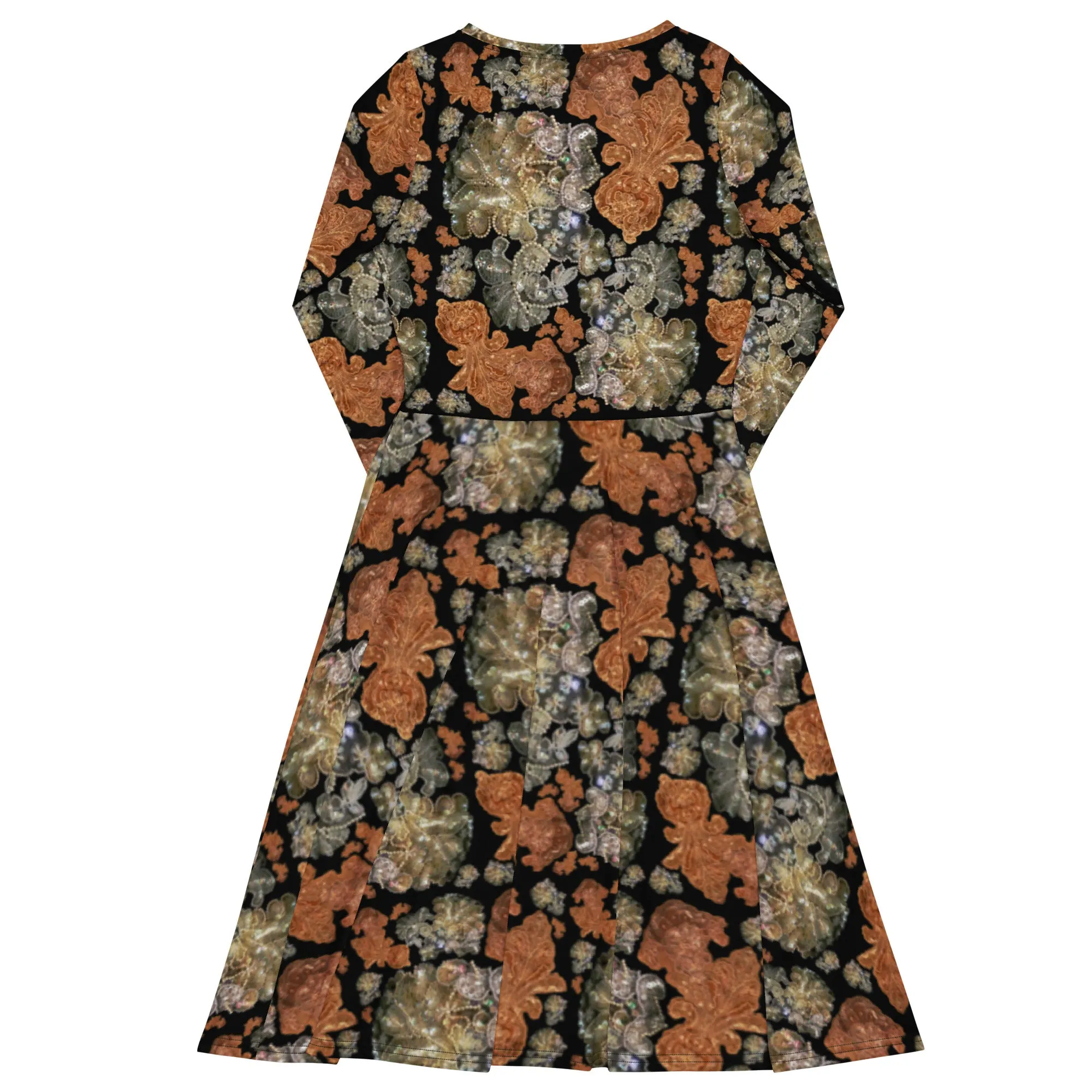 Long sleeve midi dress 'Nude Embroidery'