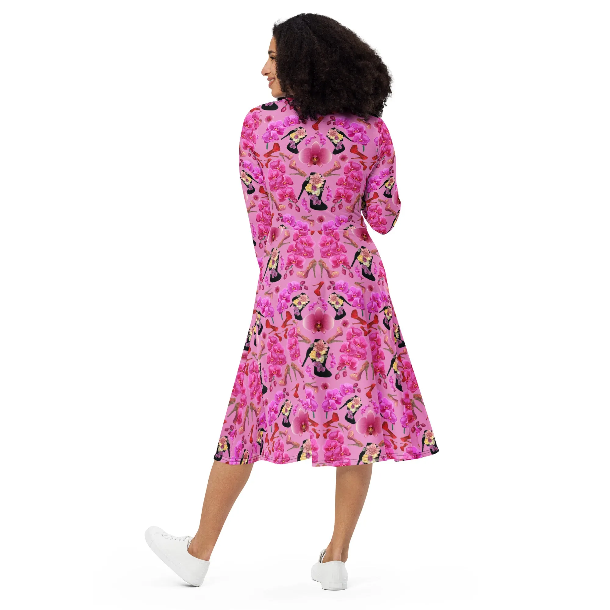 Long sleeve midi dress 'Orchidee'