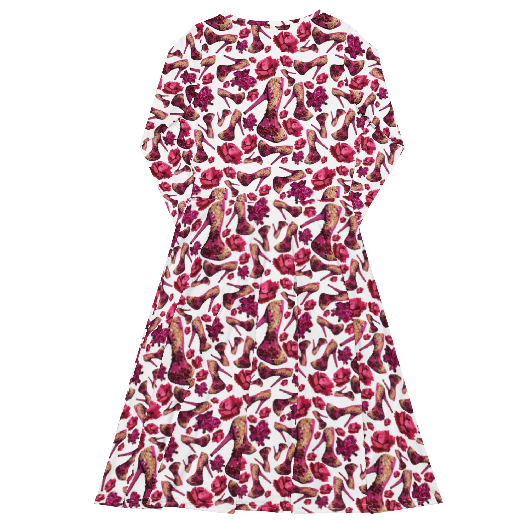 Long sleeve midi dress 'Pink Diva'