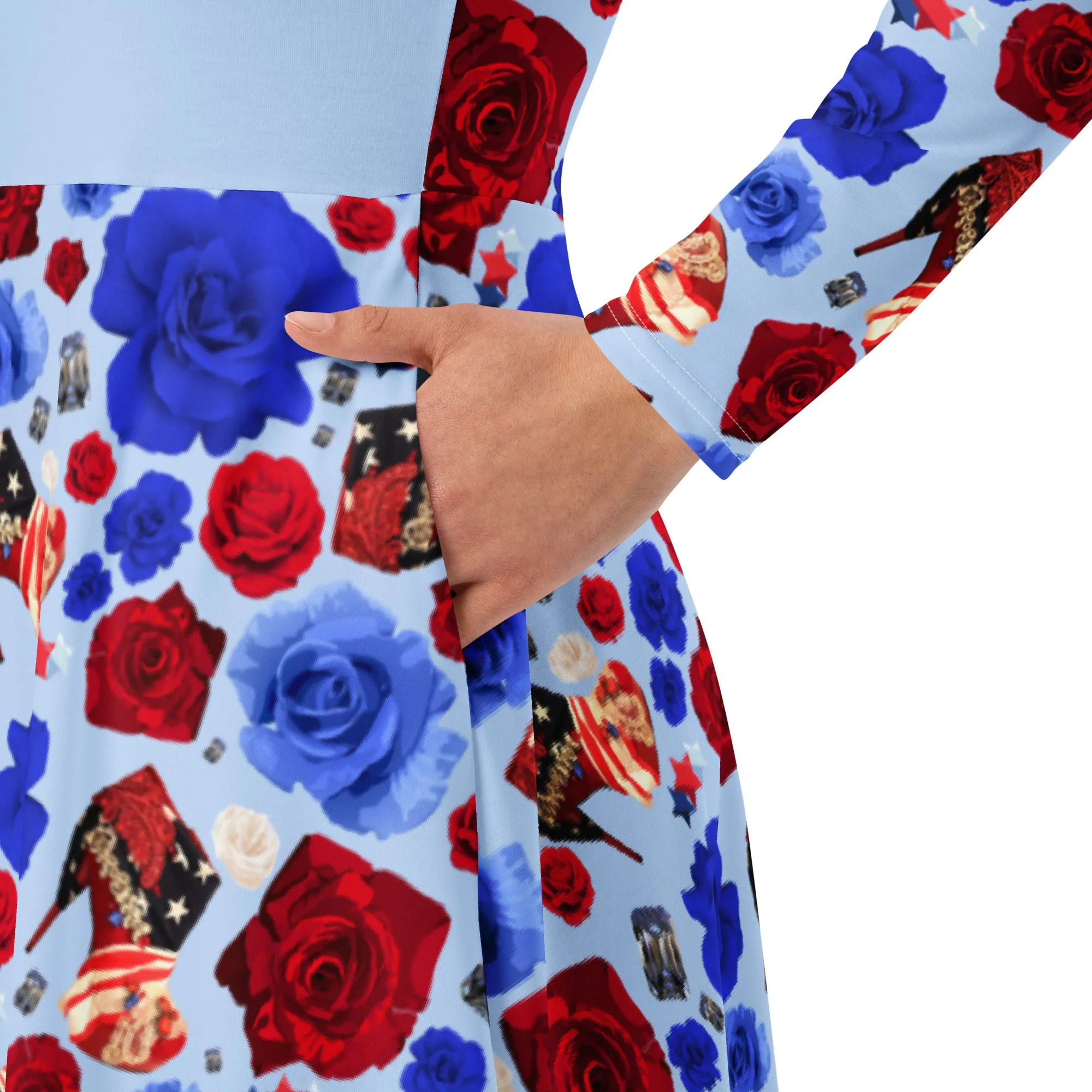 Long sleeve midi dress 'USA'