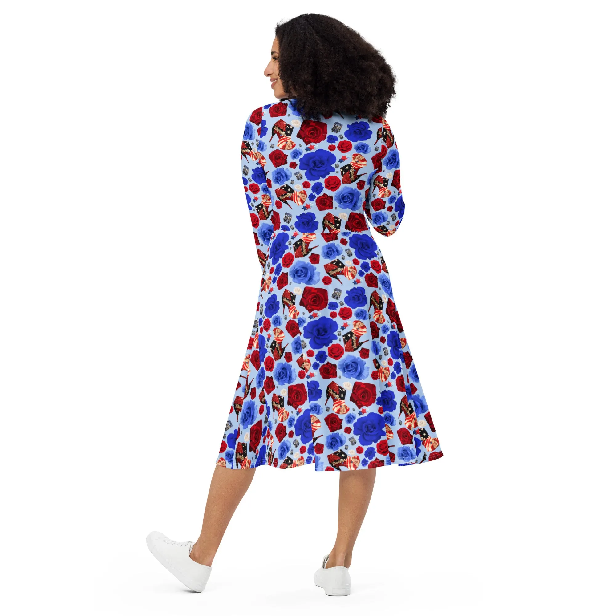 Long sleeve midi dress 'USA'