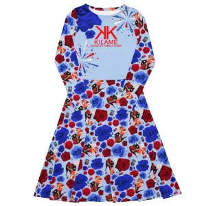 Long sleeve midi dress 'USA'