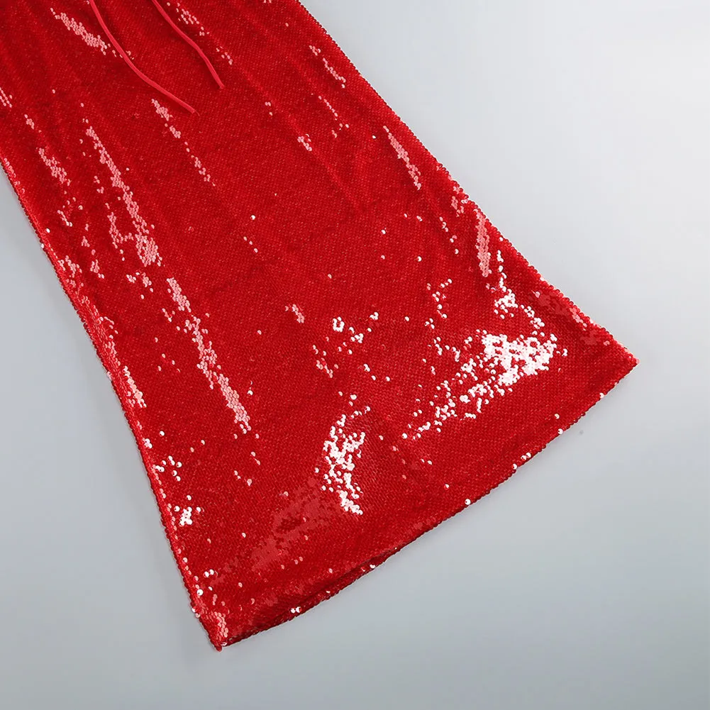 Long Sleeve Sequined Midi Dress KLYF1291