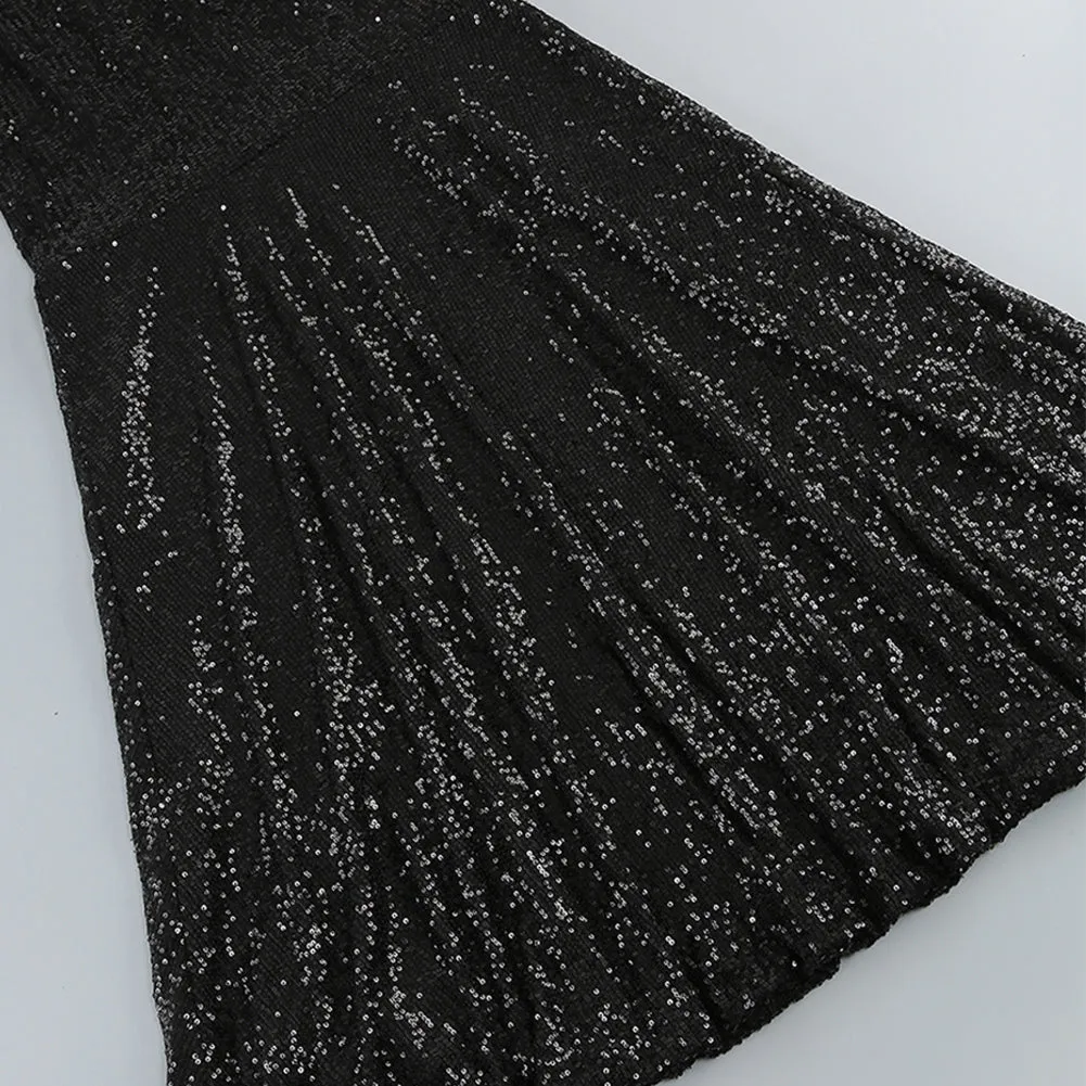 Long Sleeve Sequins Maxi Dress ZNSBA602