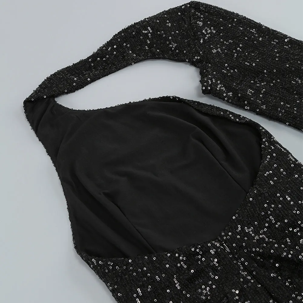 Long Sleeve Sequins Maxi Dress ZNSBA602