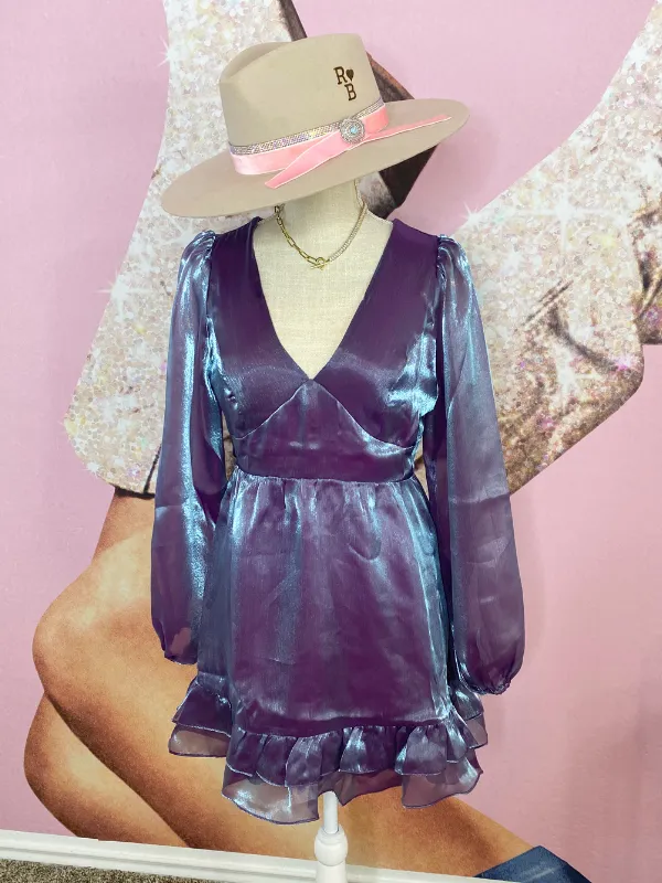 Love Awaits Shimmer Dress, Purple/Lavender