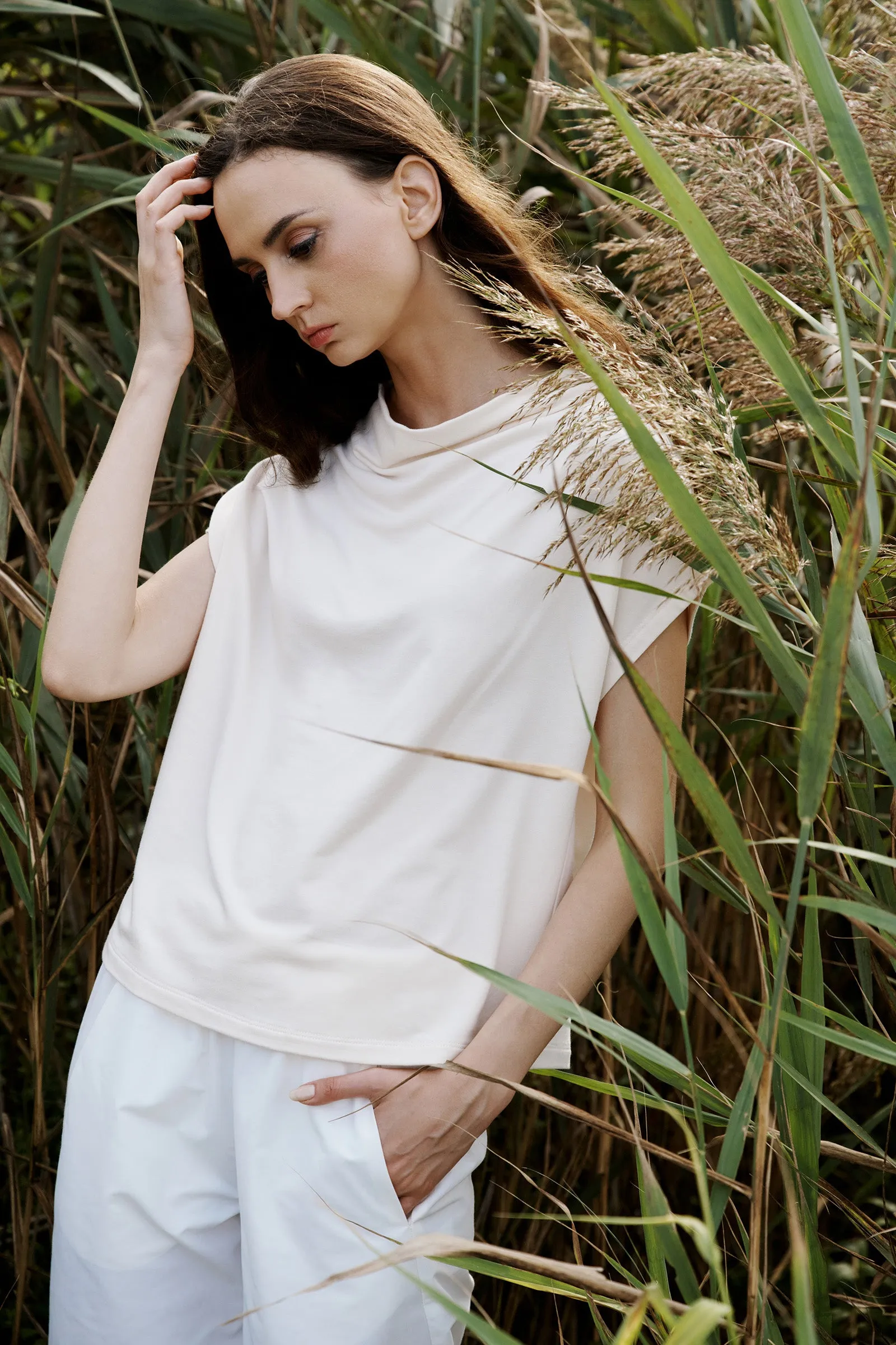 Luca Cowl Top - Ivory