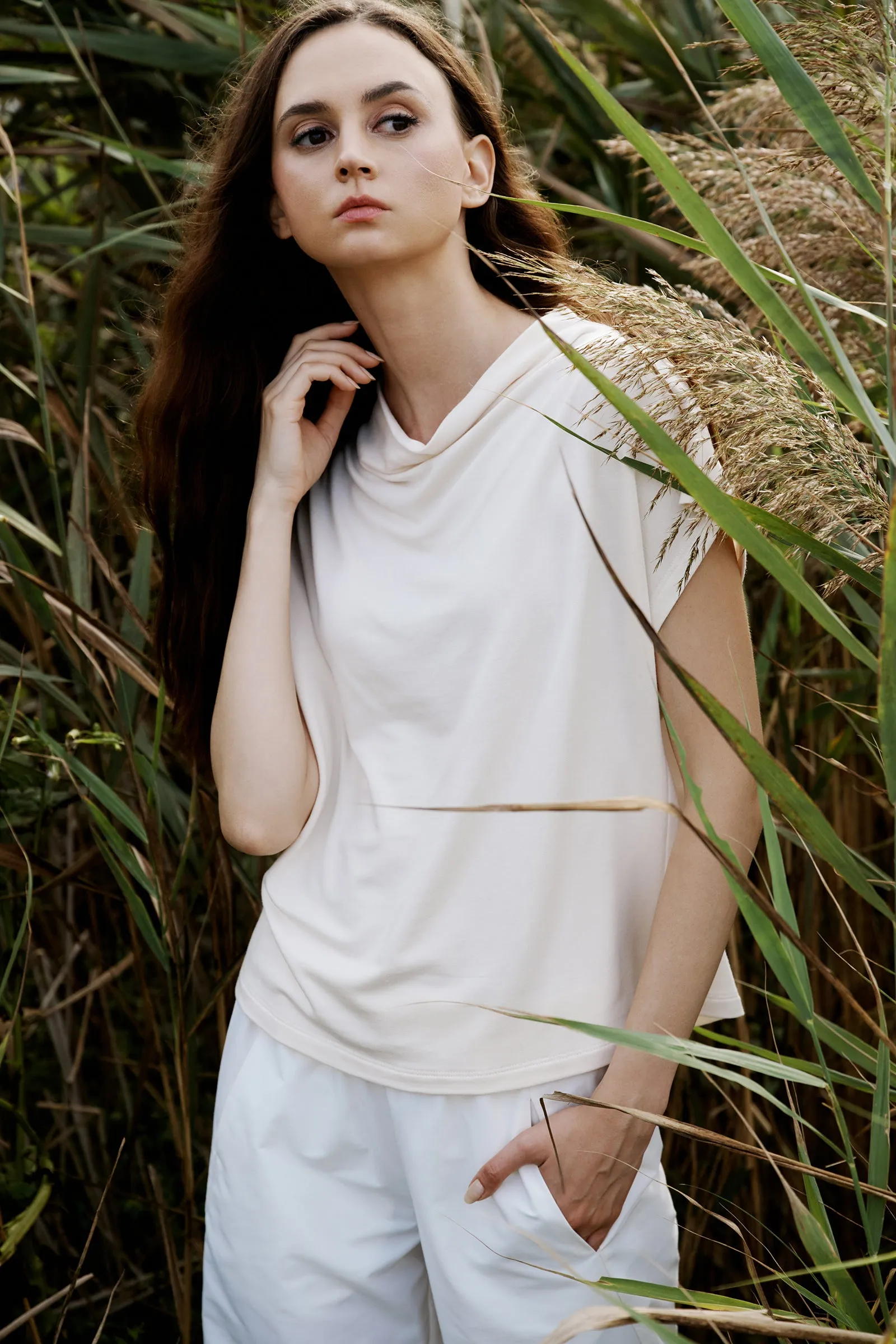 Luca Cowl Top - Ivory
