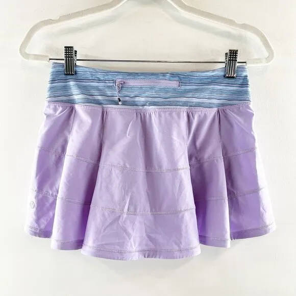 Lululemon Pace Rival Skirt II Tennis Skort Lilac Wave Twist Caspian Blue 4