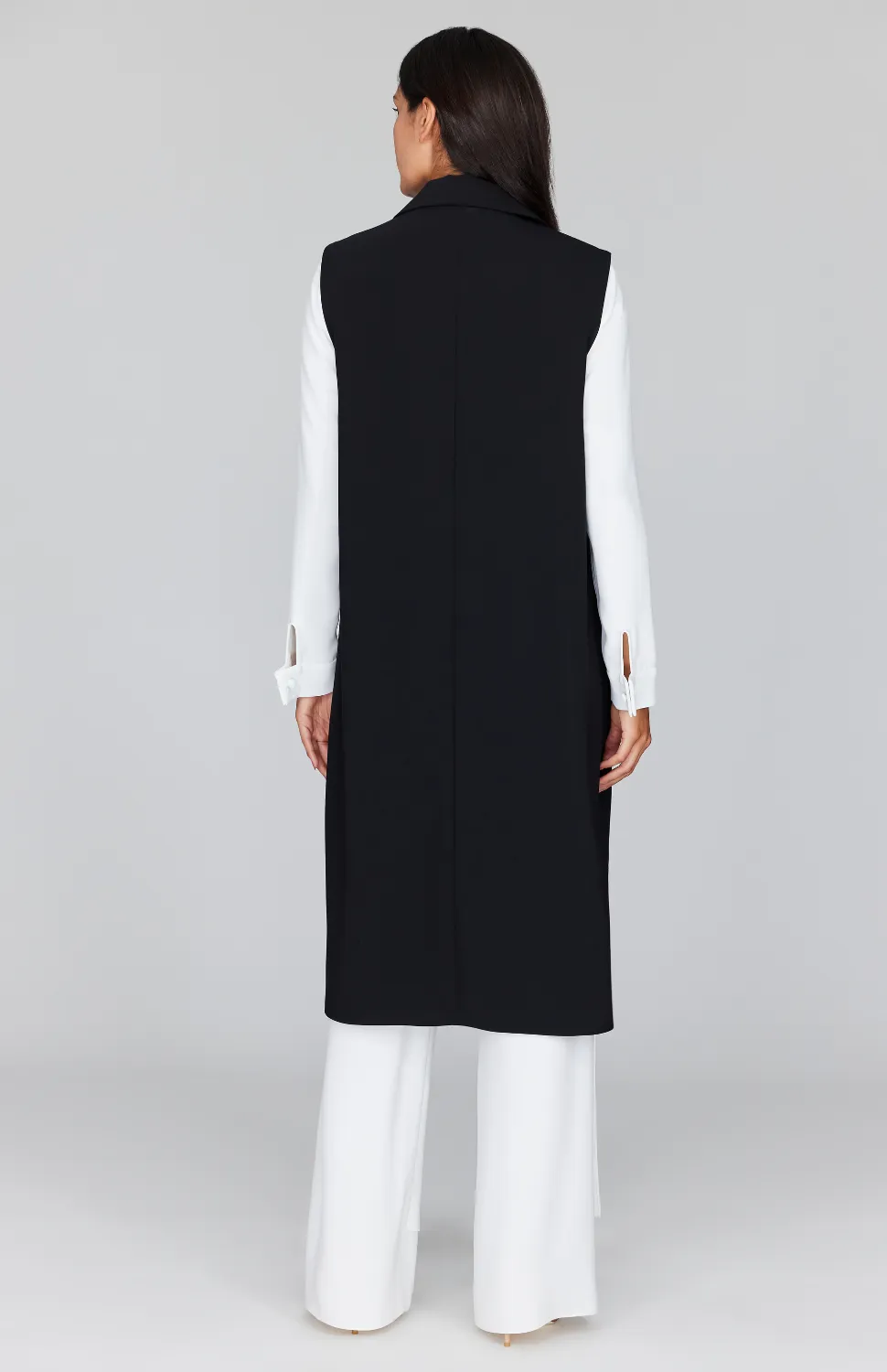 Lustrous Crepe Long Vest