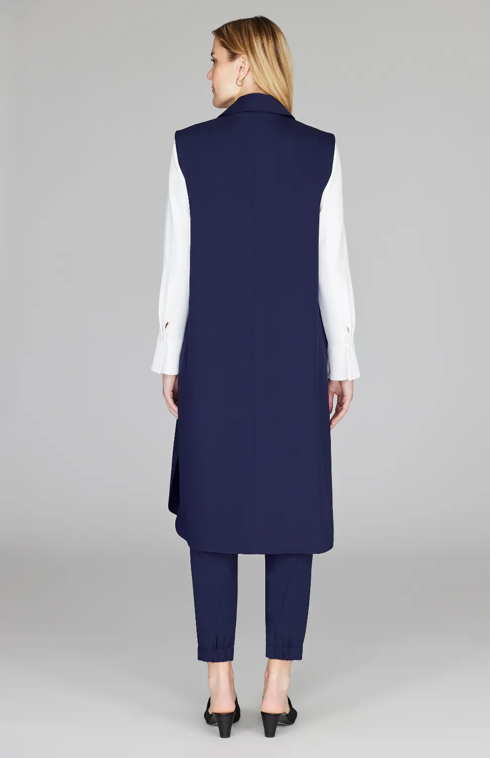 Lustrous Crepe Long Vest