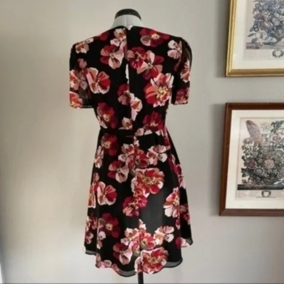 Madewell Tulip-Sleeve Mini Dress in French Rose Print​​​​​