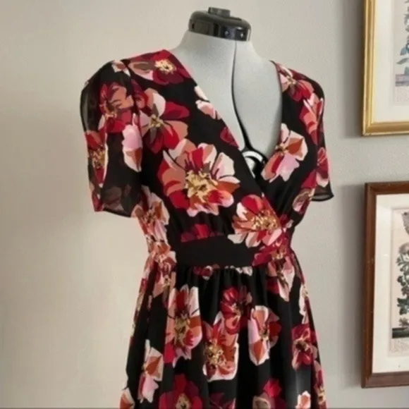 Madewell Tulip-Sleeve Mini Dress in French Rose Print​​​​​