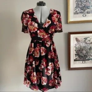 Madewell Tulip-Sleeve Mini Dress in French Rose Print​​​​​