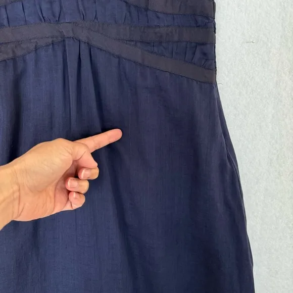Maeve Anthropologie Dress Women 6 Blue Purple Resort Nautical Sundress Knee READ