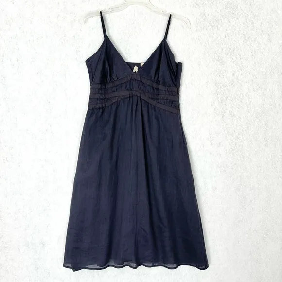 Maeve Anthropologie Dress Women 6 Blue Purple Resort Nautical Sundress Knee READ