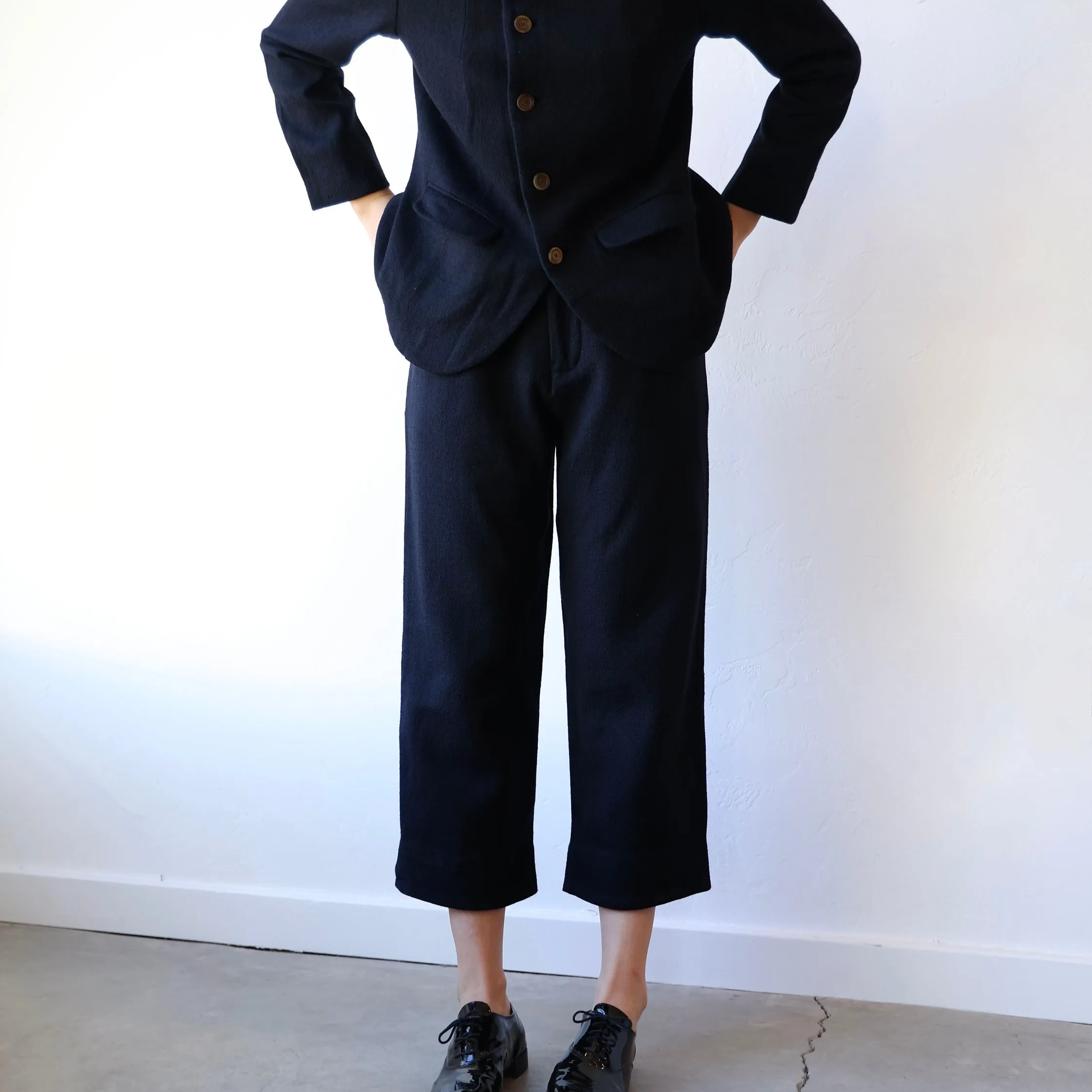 Maku Handwoven Wool Pants - Deep Indigo