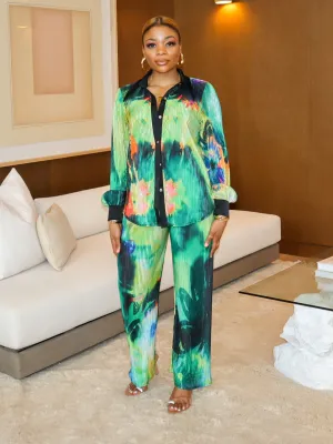 Malika Pant Set (Green)