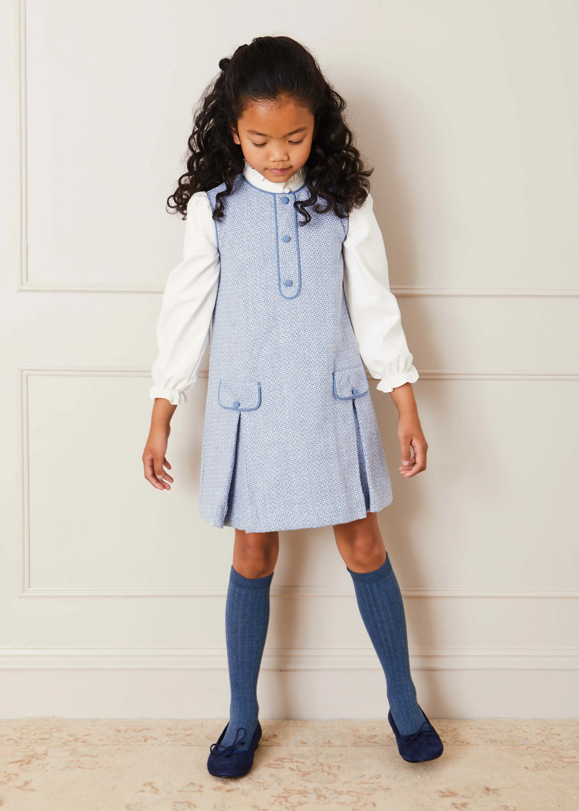 Mao Collar Romantic Blouse in White (12mths-10yrs)
