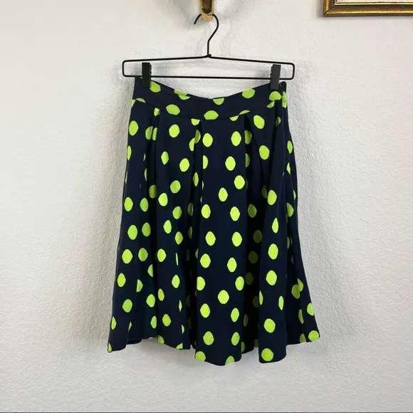 Marc by Marc Jacobs Knit Pleated A Line Polka Dot Neon Skirt