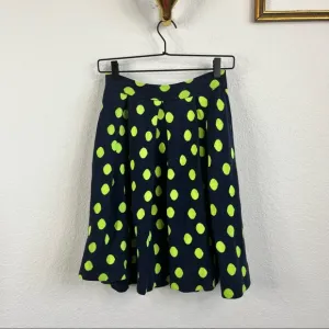 Marc by Marc Jacobs Knit Pleated A Line Polka Dot Neon Skirt