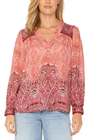 Mauve Ombre Paisley Blouse