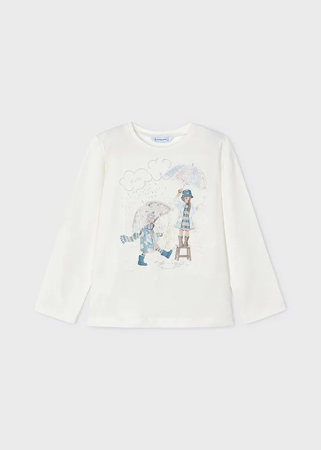 Mayoral 4067 Sky Blue Tee-Shirt and 4904 Pleated Skirt In Stock Now