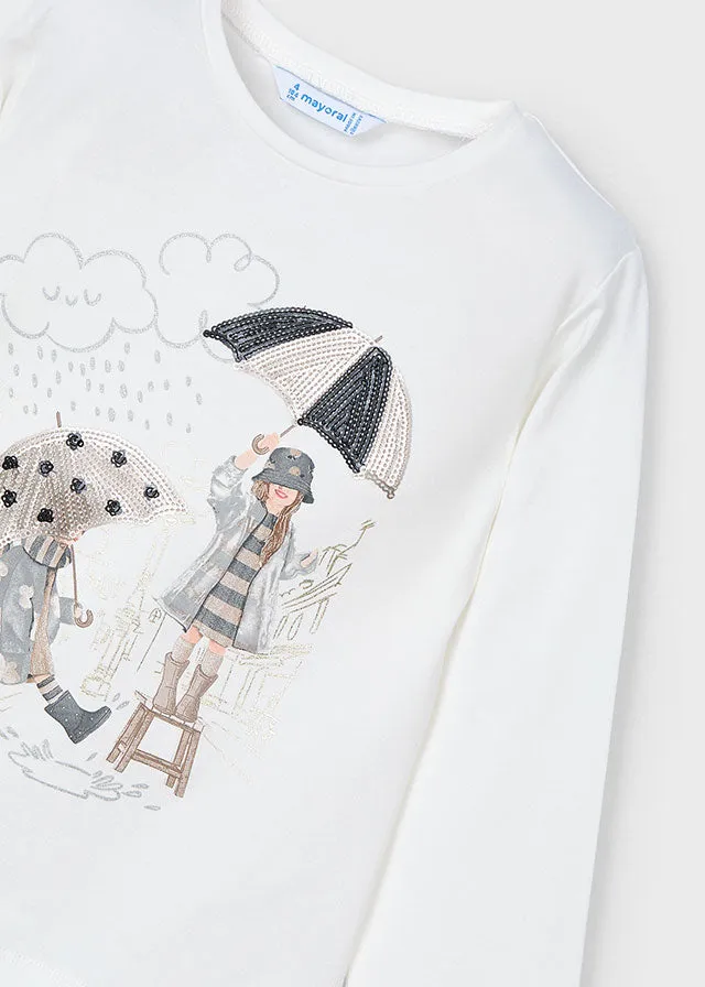 Mayoral 4067 Tee-Shirt and 4904 Black Pleated Skirt In Stock Now