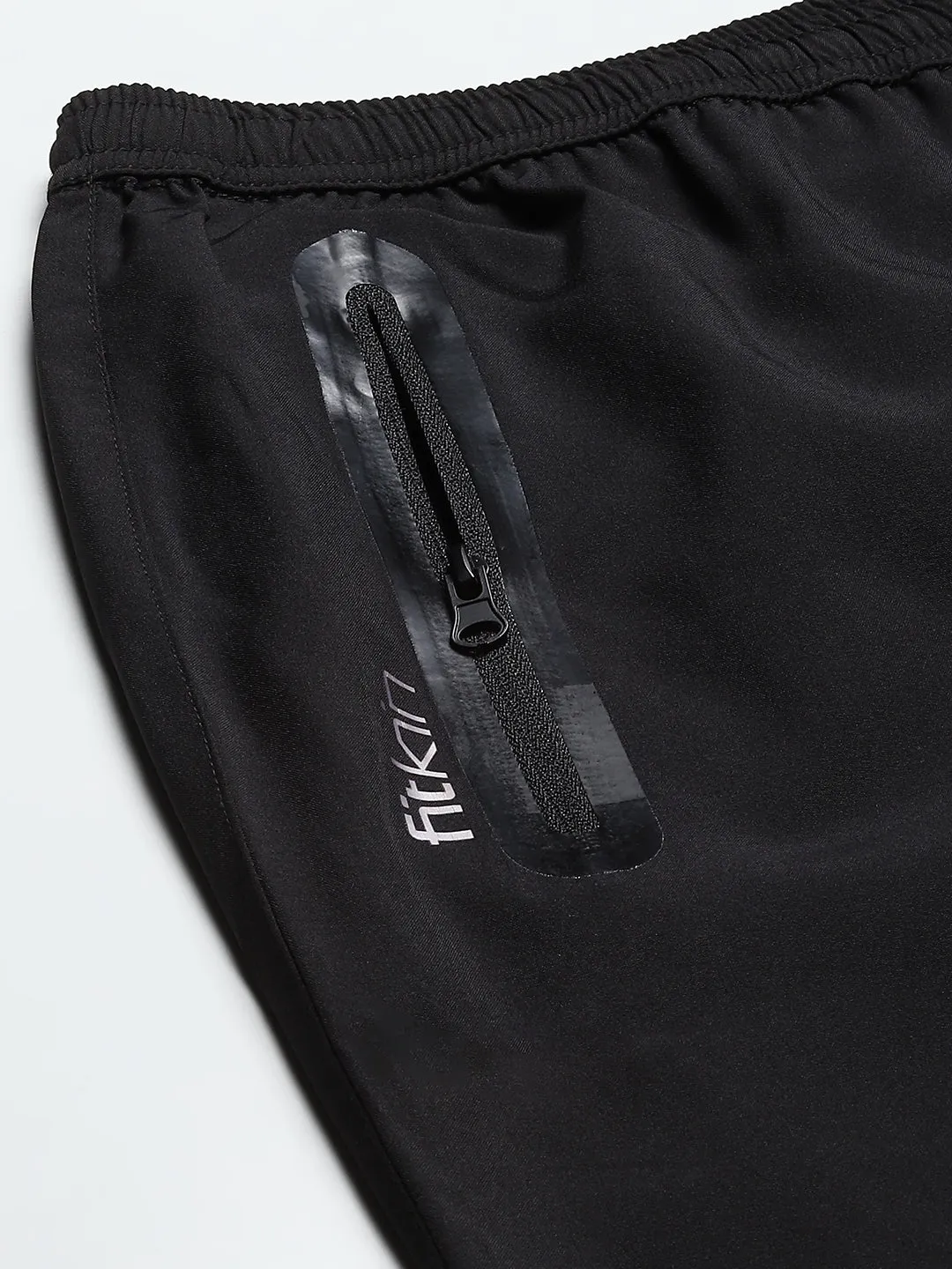 Men Black Solid Relaxed Fit Gym Track Pants