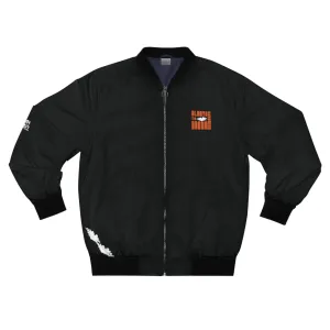 Men's Black Bomber Jacket Orange Dream Print