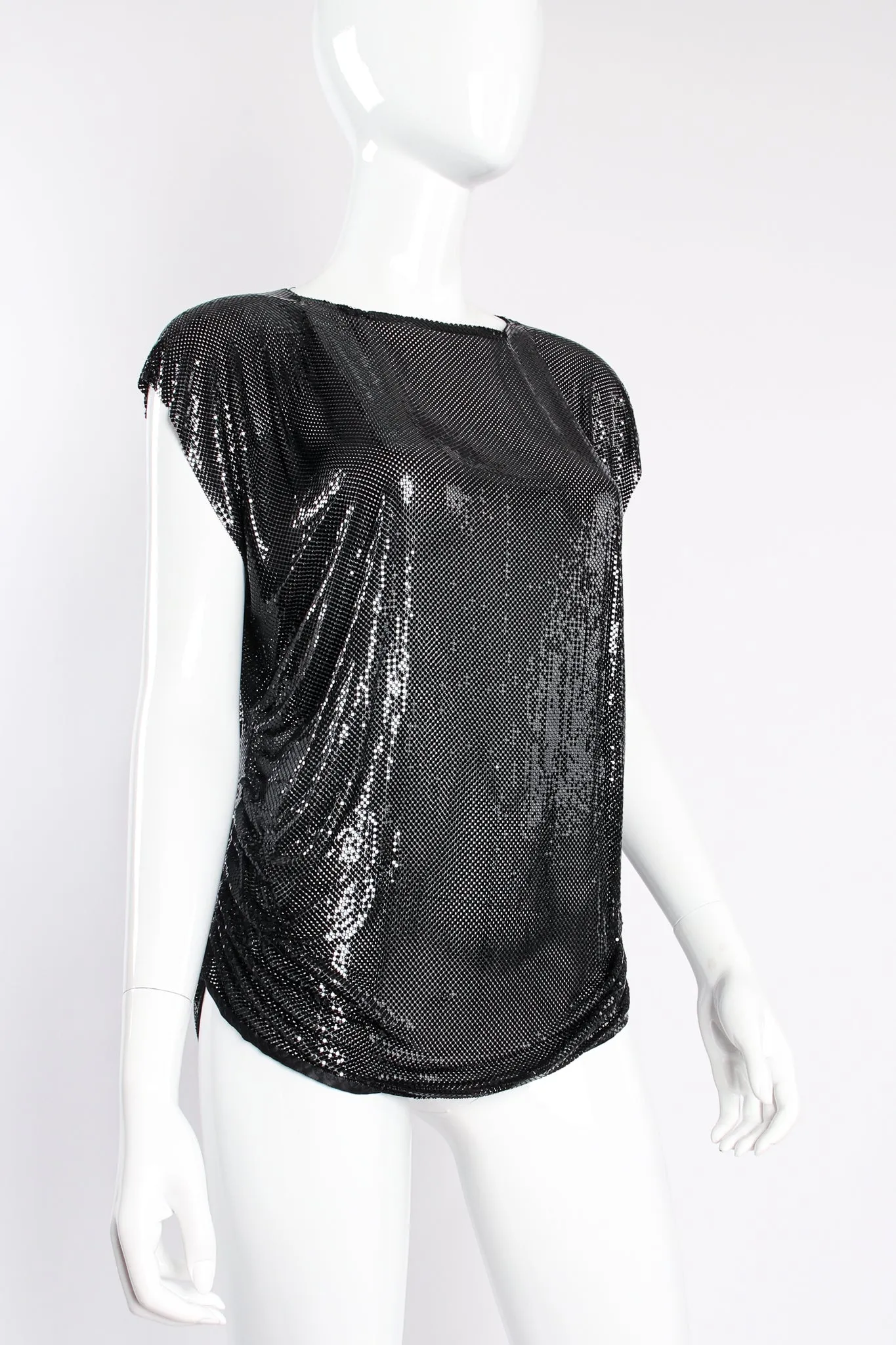 Metal Mesh Cap Sleeve Top