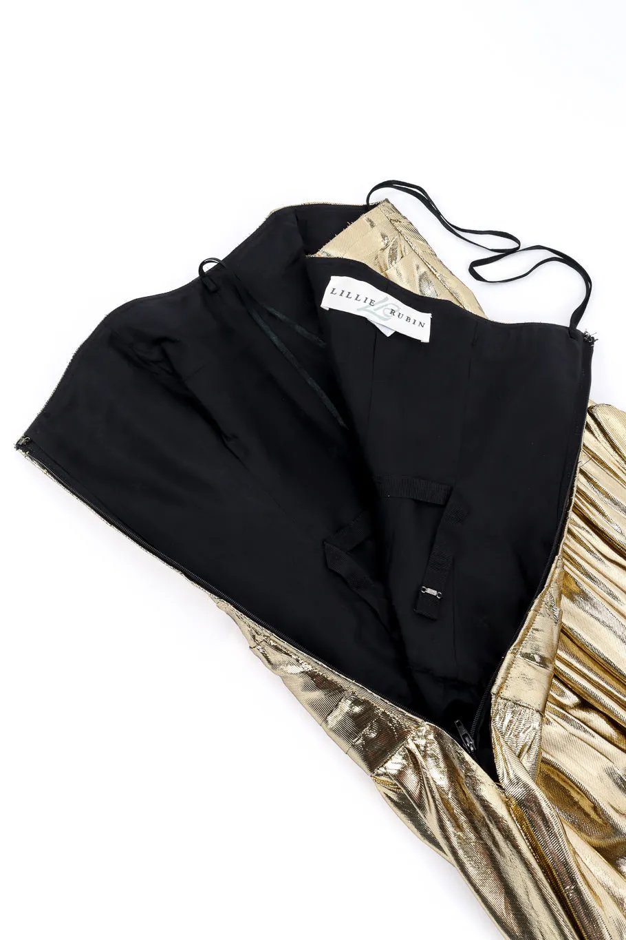 Metallic Strapless Ruched Gown