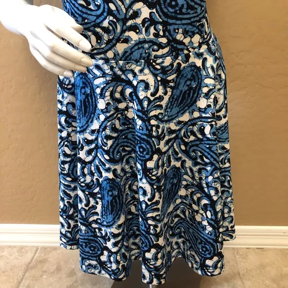Michael Kors Sexy Paisley Pattern Dress Blue/white/black Size 4