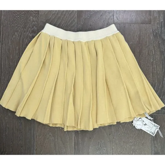 Miss Rosier Wool Stretch Pleated Y2K Mini Skirt M/L Preppy Academia $118