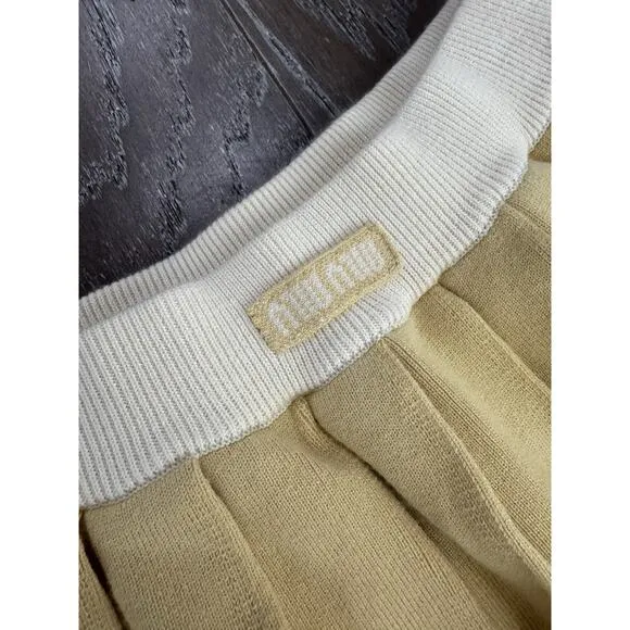 Miss Rosier Wool Stretch Pleated Y2K Mini Skirt M/L Preppy Academia $118