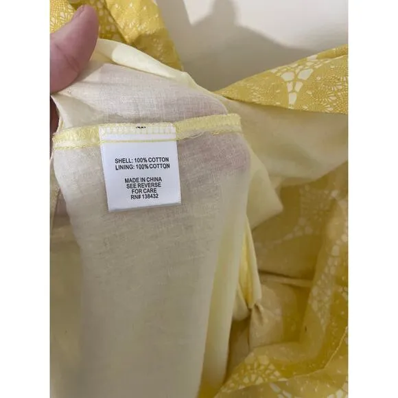 ModCloth Butter Yellow Polka Dot Circle Fit n Flare Pinup Dress XL Cotton Pocket