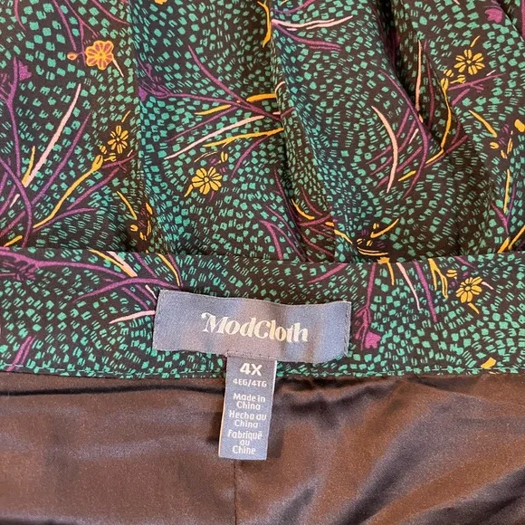 ModCloth Onward to Afresh Pleated Midi Skirt Green Floral