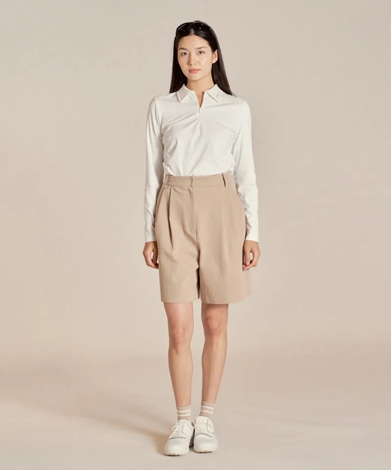 Monday Flow Relaxed Knee Length Shorts - Beige