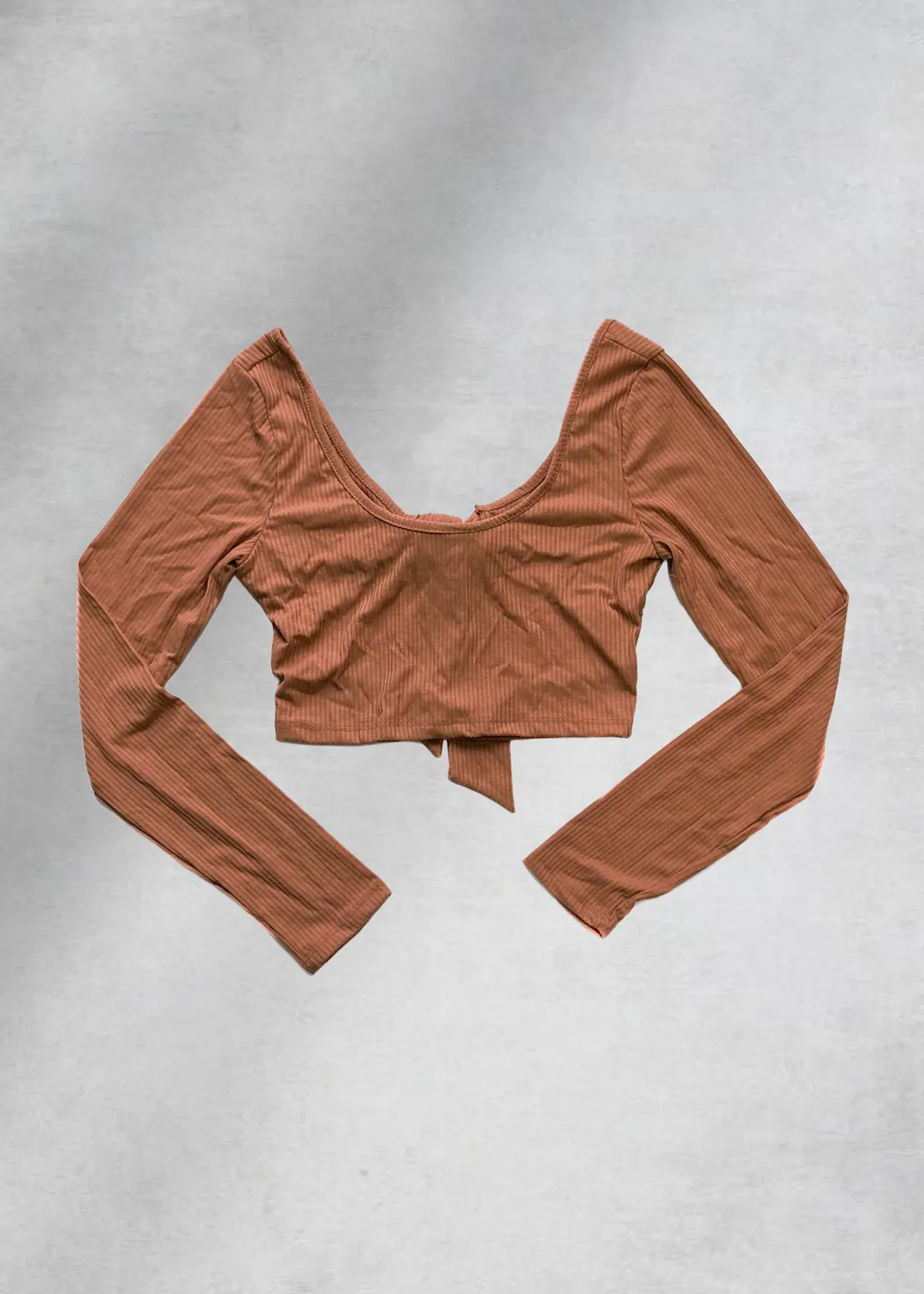 Morena Back Cutout Crop Top - Beige