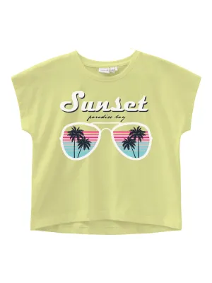 NAME IT | Kid Girl Cap Sleeve Crop Top